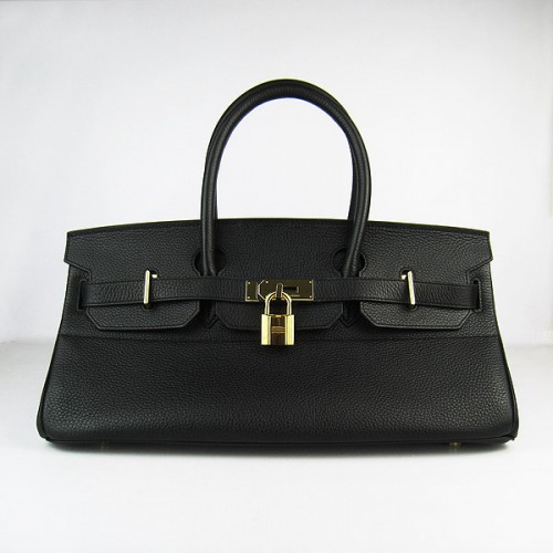 Hermes Birkin 6109 Togo Ledertasche Schwarz 42cm Gold