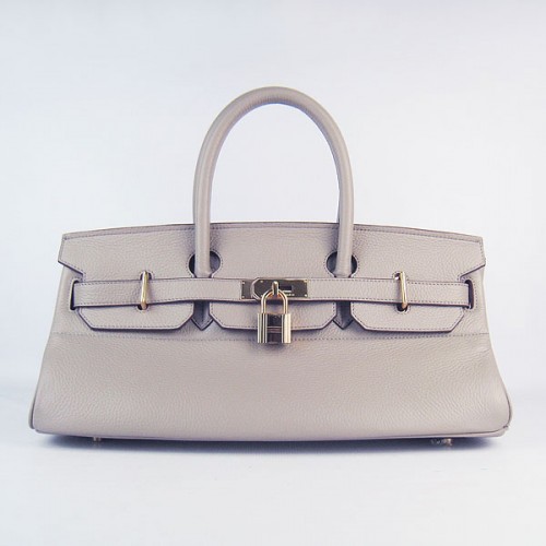 Hermes Birkin 6109 Togo Ledertasche Grau 42cm Gold