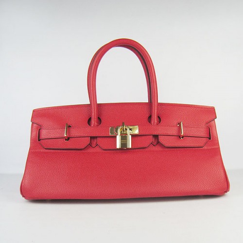 Hermes Birkin 6109 Togo Ledertasche Rot 42cm Gold
