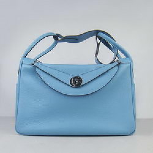 Hermes Lindy 34CM Umhängetasche Hellblau