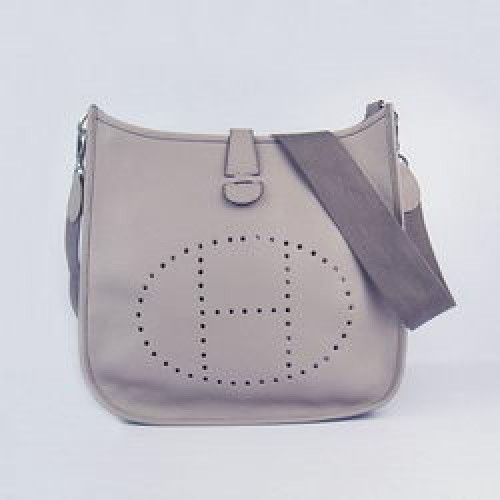 Hermes Rindsleder Evelyne Umhängetasche 6309 Grau
