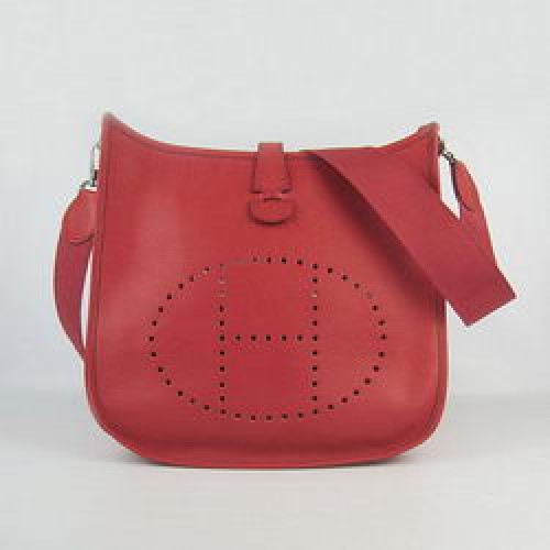 Hermes Rindsleder Evelyne Umhängetasche 6309 Rot