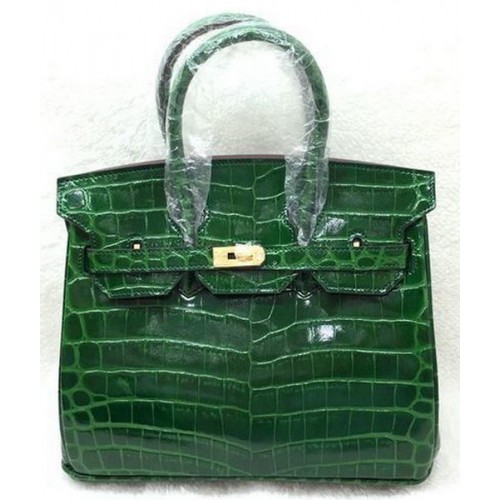 Hermes Birkin 25CM Tragetasche Krokoleder H25TCO Grün