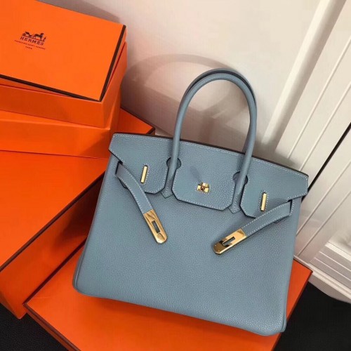 Hermes Birkin 25CM Tragetasche Original Leder H25T Blau