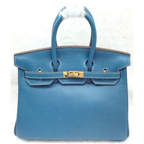 Hermes Birkin 25CM Tragetasche Original Leder H25T Blau