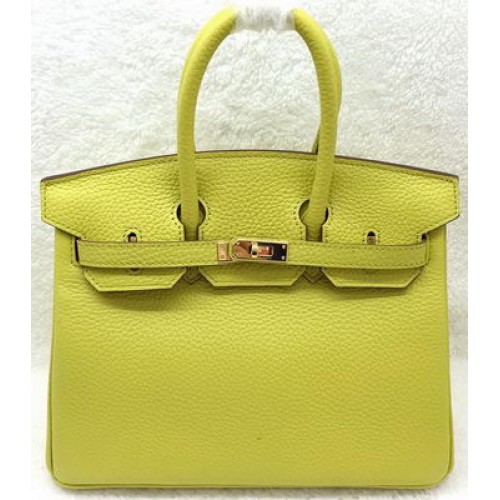 Hermes Birkin 25CM Einkaufstasche Original Leder H25T Zitrone