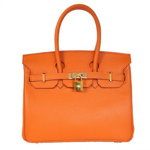 Hermes Birkin 25CM Tragetaschen Togo Leder Orange Godlen