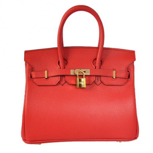Hermes Birkin 25CM Tragetaschen Togo Leder Rot Godlen