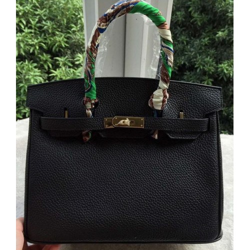 Hermes Birkin 30CM Tragetaschen Schwarz Kalbsleder BK30 Gold