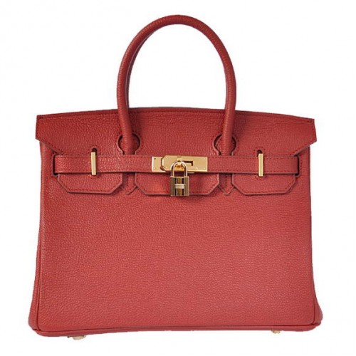 Hermes Birkin 30CM Tragetaschen Bordeaux Glattleder Gold