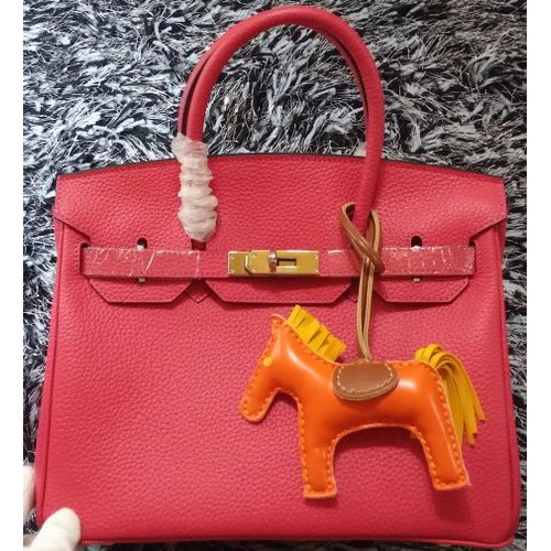Hermes Birkin 30CM Einkaufstaschen Litschi-Leder H30LI Rose