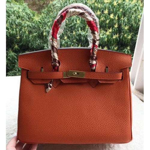 Hermes Birkin 30CM Tragetaschen Orange Kalbsleder BK30 Gold