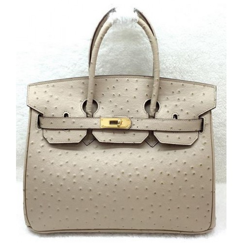 Hermes Birkin 30CM Tragetaschen Straußenleder H30LI Aprikose