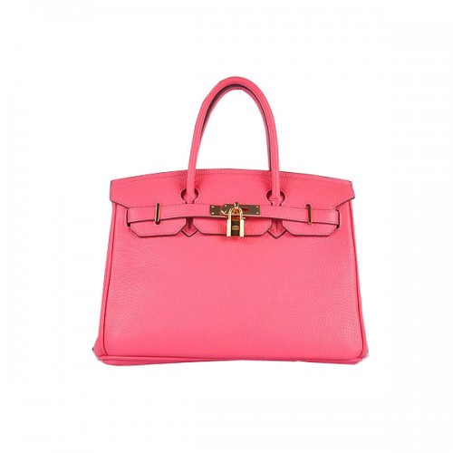 Hermes Birkin 30CM Tragetaschen Rosa Clemence Leder Gold