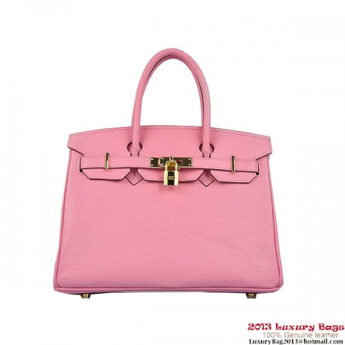 Hermes Birkin 30CM Tragetaschen Pink Togo Leder Gold