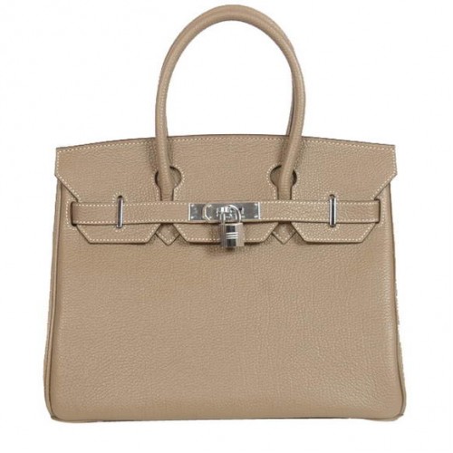 Hermes Birkin 30CM Tragetaschen Glattes Togo-Leder Dunkelgrau