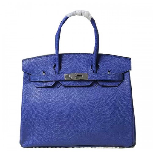 Hermes Birkin 35CM 30CM Tragetasche Eidechsenleder H35H30 Blau
