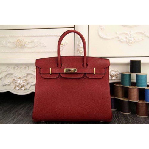 Hermes Birkin 35CM 30CM Einkaufstasche Original Leder HB35O Burgund