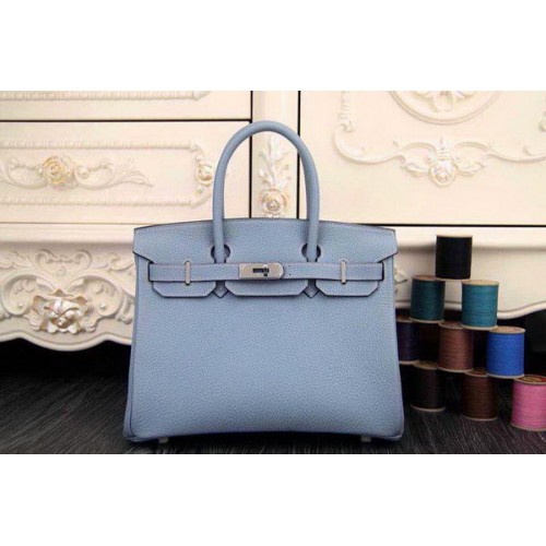 Hermes Birkin 35CM 30CM Tragetasche Original Leder HB35O Hellblau