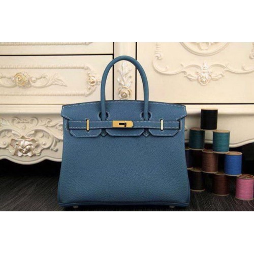 Hermes Birkin 35CM 30CM Tragetasche Original Leder HB35O Himmelblau