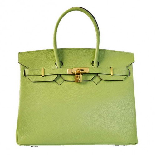 Hermes Birkin 35CM Tragetaschen Togo Leder Hellgrün Golden