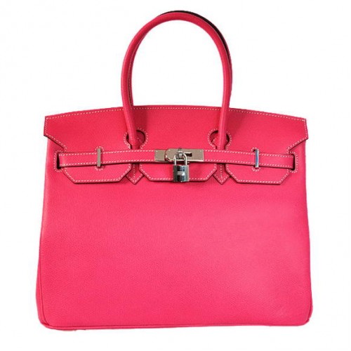 Hermes Birkin 35CM Tragetaschen Togo Leder Mid Pfirsich Silber