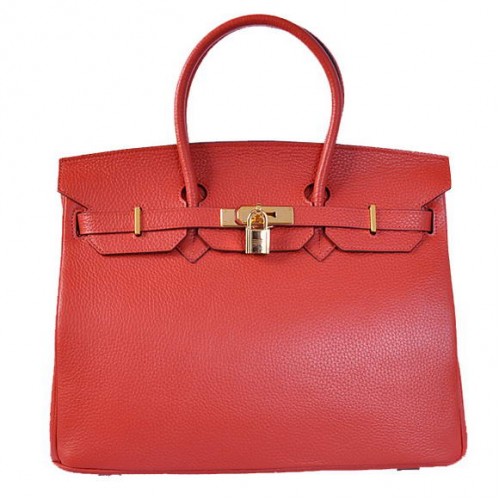 Hermes Birkin 35CM Tragetaschen Togo Leder Rot Golden