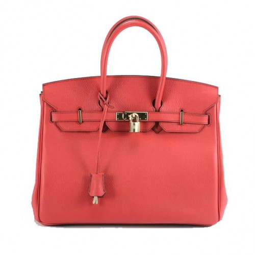 Hermes Birkin 35CM Glattleder Handtasche 6089 Rot Golden