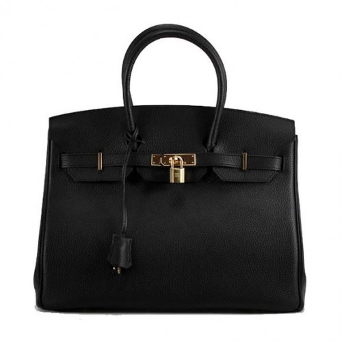 Hermes Birkin 35CM Togo Lederhandtasche 6089 Schwarz Golden