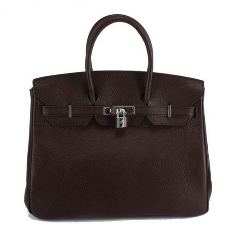 Hermes Birkin 35CM Togo Lederhandtasche 6089 Dark Coffee Silver