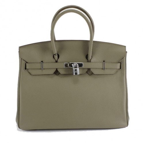 Hermes Birkin 35CM Togo Lederhandtasche 6089 Dunkelgrau Silber