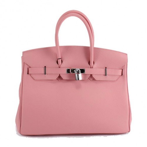 Hermes Birkin 35CM Togo Lederhandtasche 6089 Rosa Silber