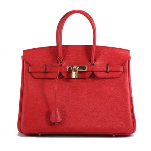 Hermes Birkin 35CM Togo Lederhandtasche 6089 Rot Golden