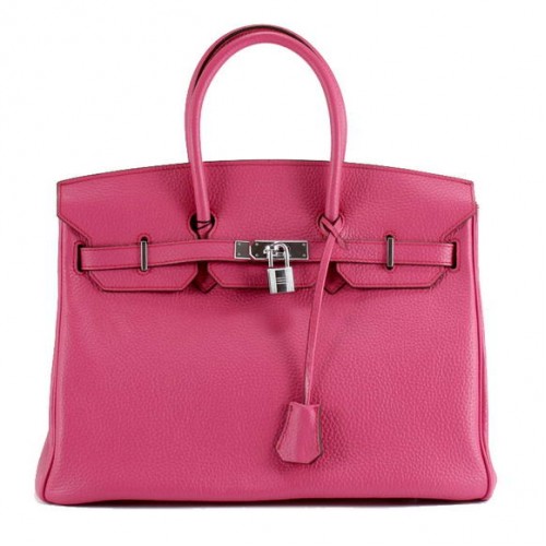 Hermes Birkin 35CM Togo Lederhandtasche 6089 Rose Silber