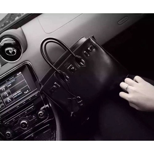 Hermes Birkin 35CM Tragetasche Schwarz Glattleder H6089 Schwarz