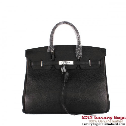 Hermes Birkin 35CM Tragetasche Clemence Leder H-35 Schwarz
