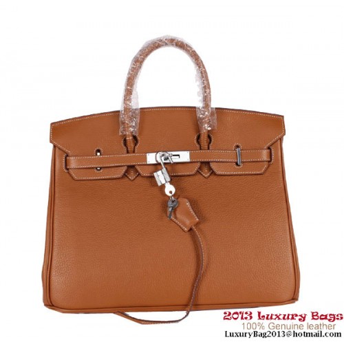 Hermes Birkin 35CM Einkaufstasche Clemence Leder H-35 Kamel