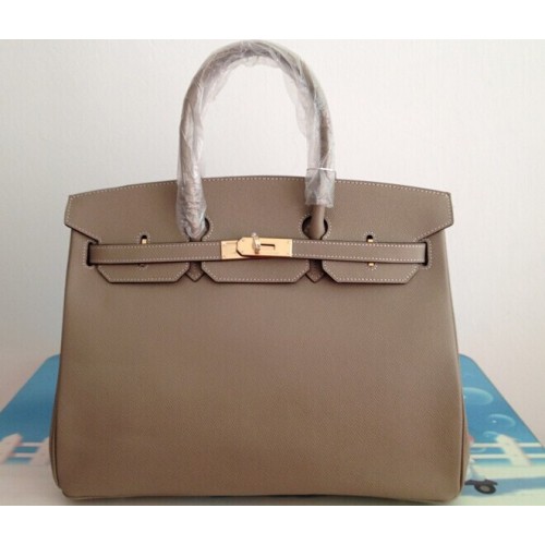 Hermes Birkin 35CM Tragetasche Graues Clemence-Leder H6089 Gold