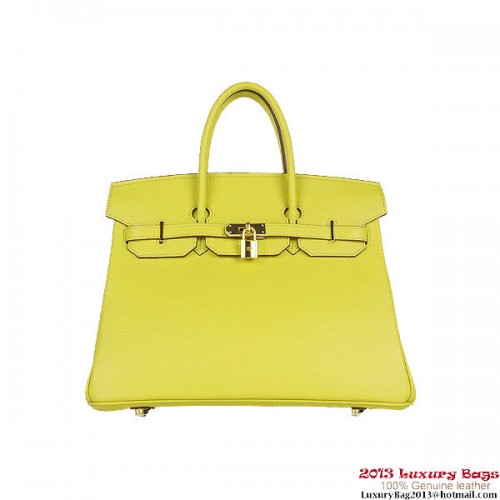 Hermes Birkin 35CM Einkaufstasche Lemon Clemence Leder H6089 Gold
