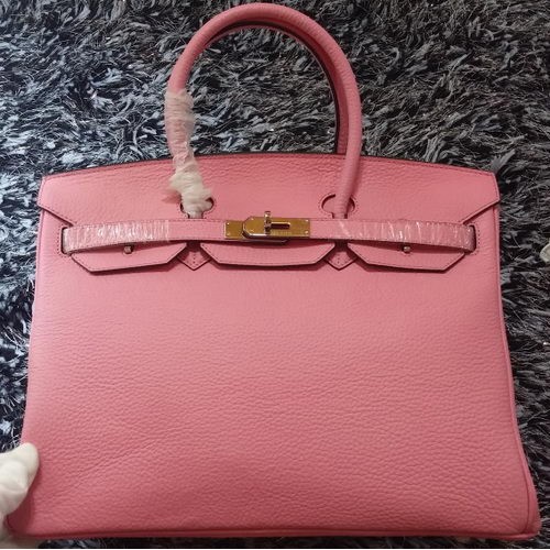 Hermes Birkin 35CM Einkaufstasche Litschi-Leder HB35GL Pink
