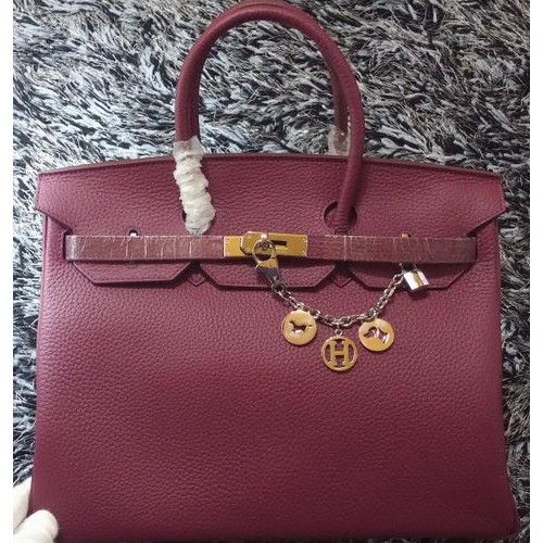 Hermes Birkin 35CM Einkaufstasche Litschi-Leder HB35GL Lila