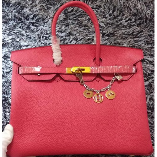 Hermes Birkin 35CM Einkaufstasche Litschi-Leder HB35GL Rose