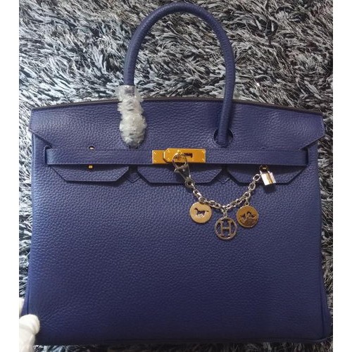 Hermes Birkin 35CM Einkaufstasche Litschi-Leder HB35GL Royal