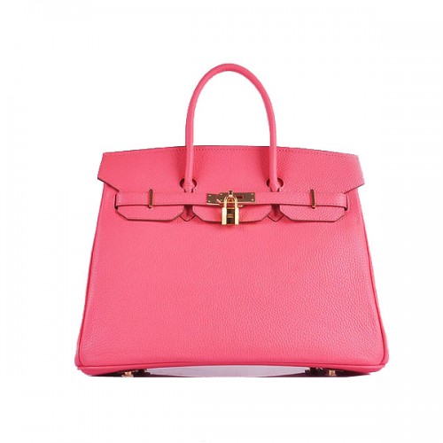 Hermes Birkin 35CM Tragetasche Rosa genarbtes Leder H6089 Gold