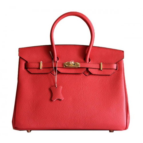 Hermes Birkin 35CM Tragetasche Rot Clemence Leder H6089 Gold