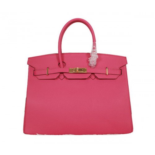Hermes Birkin 35CM Einkaufstasche Rose Clemence Leder H35 Gold