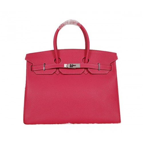 Hermes Birkin 35CM Tragetasche Rose Clemence Leder H35 Silber