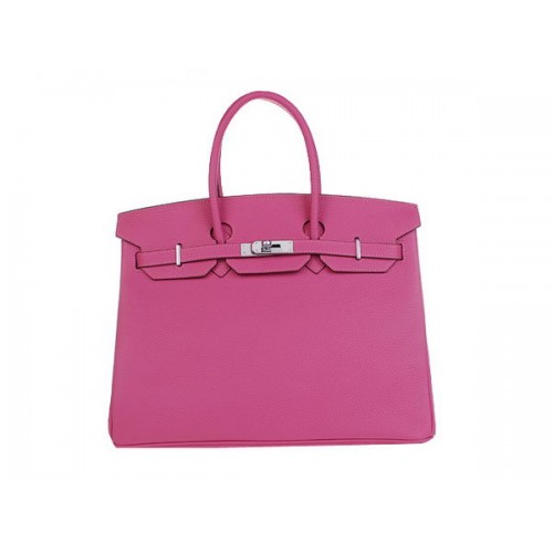 Hermes Birkin 35CM Tragetasche Rosy Original Leder H35 Silber