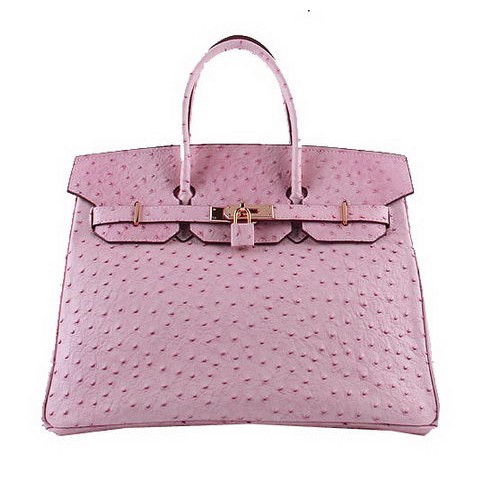 Hermes Birkin 35CM Tragetaschen Rosa Straußenleder H6089 Gold