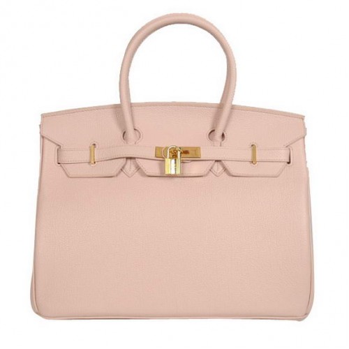 Hermes Birkin 35CM Tragetaschen Glattes Togo-Leder Rosa Golden